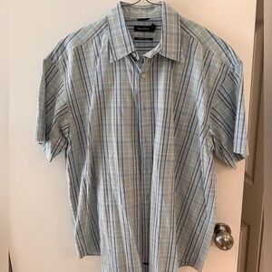 Nautica Men's Light Blue Striped Shirt